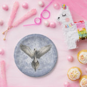 鳩の飛行中に自然の引くこと ペーパープレート (パーティー)