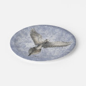 鳩の飛行中に自然の引くこと ペーパープレート (アングル)