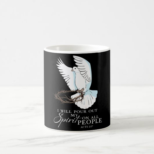 鳩の鳥すべての人に私の精神を注ぐ コーヒーマグカップ (中央)