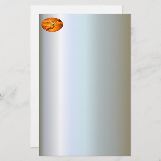 鳩を手に神を信頼せよ 便箋 (正面/裏面)