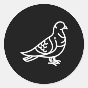 鳩バードバッジパッチラインアイコンのアウトライン ラウンドシール