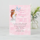 鳩ファースト聖餐式を行うカトリックの少女 招待状 (スタンド正面)
