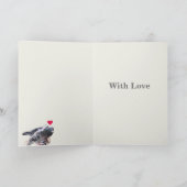 鳩ペアと花の編集可能なバレンタインカード カード (内部)