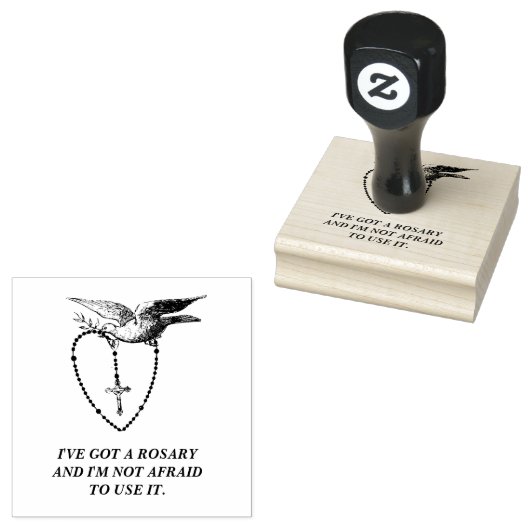 鳩ホールディングロザリオカトリック祈りの言葉ヴァージンメアリー ラバースタンプ (押印)