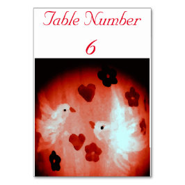 鳩ラブバードアート テーブルナンバー