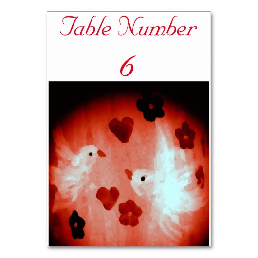 鳩ラブバードアート テーブルナンバー (正面)