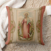 鳩及び花を持つ聖母マリアマドンナ クッション (ブランケット)