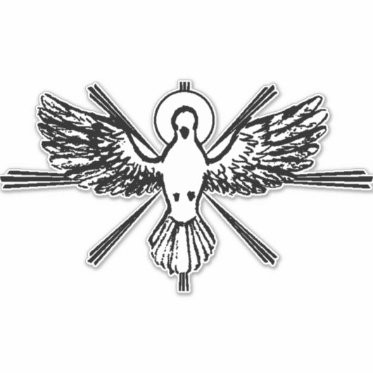 鳩型枠聖霊 シール (正面)