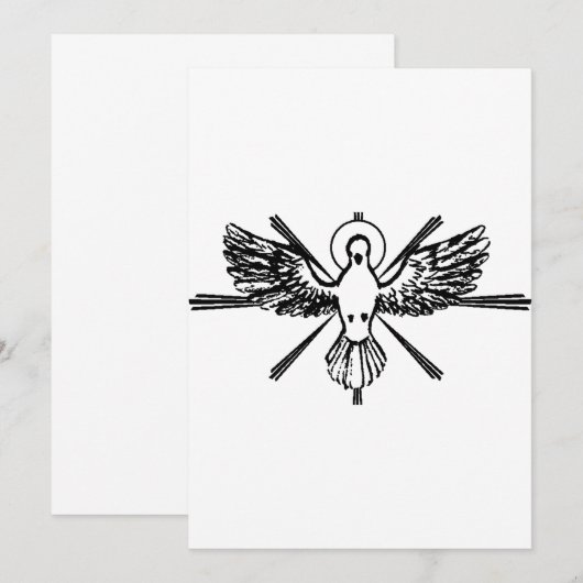 鳩型枠聖霊 招待状 (正面/裏面)