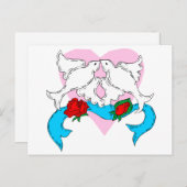 鳩結婚の飾り ポストカード (正面/裏面)