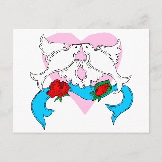 鳩結婚の飾り ポストカード (正面)