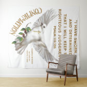 鳩聖なる書物、 経典確認バプテスマの背景 タペストリー (インサイチュ(横))