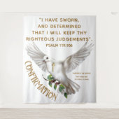 鳩聖なる書物、 経典確認バプテスマの背景 タペストリー (正面)