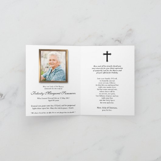 鳩3との葬儀のサンキューカード|イエス・キリスト サンキューカード (内部)