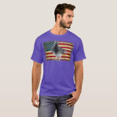 鳩 アメリカ国旗 4th of July アメリカ合衆国 Tシャツ (正面フル)