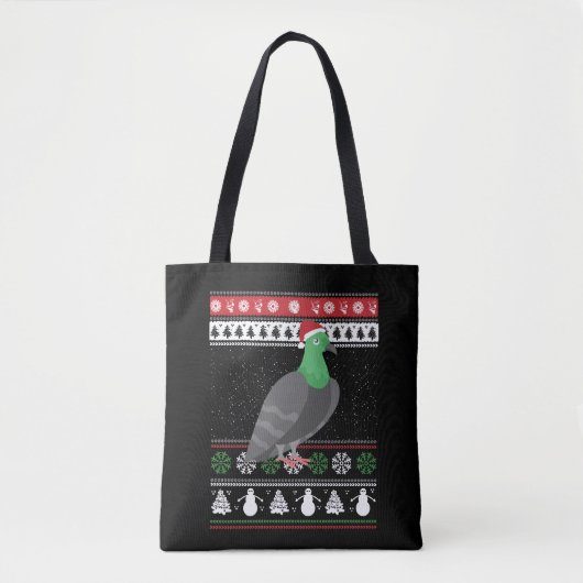 鳩 - クリスマス鳩 醜いクリスマス トートバッグ (正面)