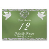 鳩、ハート、グリッター- Sageテーブル番号 テーブルナンバー (裏面)