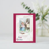 鳩、メールボックス&ガールヴィンテージバレンタイン シーズンポストカード (スタンド正面)