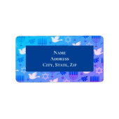 鳩、（ユダヤ教）メノラー、星 ラベル (正面)