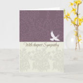 鳩、最も深い悔やみや弔慰が付いている悔やみや弔慰カード カード (黄色い花)