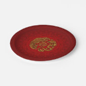 鳳凰と竜のダブルハピネスシンボル ペーパープレート (アングル)
