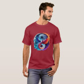 鳳凰と龍の陰陽Tシャツ Tシャツ (正面フル)