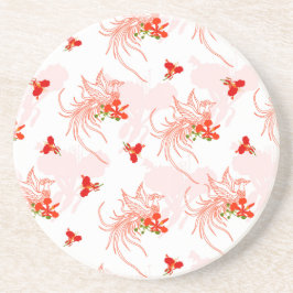 鳳凰の鳥と鳳凰の花の継ぎ目のないパターン コースター