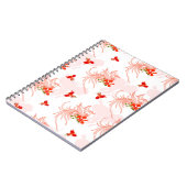 鳳凰の鳥と鳳凰の花の継ぎ目のないパターン ノートブック (左側)