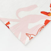 鳳凰の鳥と鳳凰の花の継ぎ目のないパターン フリースブランケット (角)