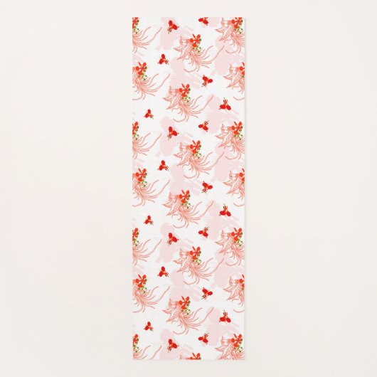 鳳凰の鳥と鳳凰の花の継ぎ目のないパターン ヨガマット (正面)