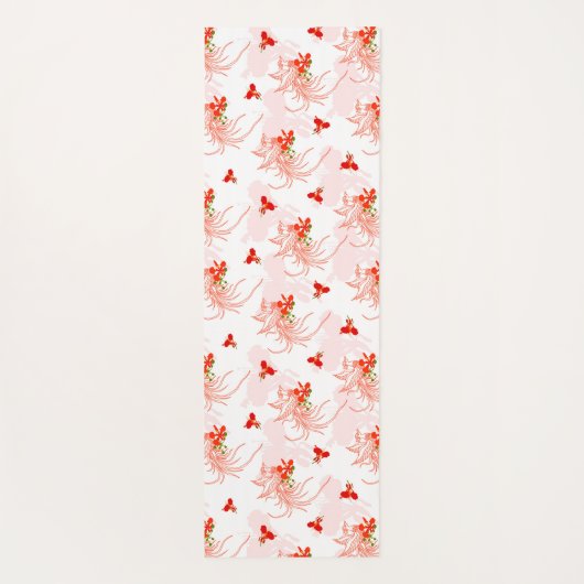 鳳凰の鳥と鳳凰の花の継ぎ目のないパターン ヨガマット (裏面)