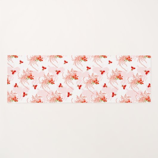 鳳凰の鳥と鳳凰の花の継ぎ目のないパターン ヨガマット (正面(横))