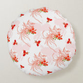 鳳凰の鳥と鳳凰の花の継ぎ目のないパターン ラウンドクッション (裏面)