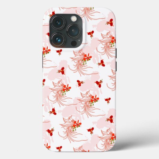 鳳凰の鳥と鳳凰の花の継ぎ目のないパターン Case-Mate iPhoneケース (裏面)
