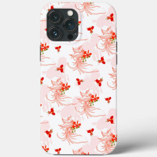 鳳凰の鳥と鳳凰の花の継ぎ目のないパターン iPhone 13 PRO MAXケース
