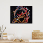 鳳凰図,北斎フェ中国のニックス,北斎美術 ポスター (キッチン)