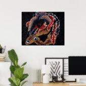 鳳凰図,北斎フェ中国のニックス,北斎美術 ポスター (ホームオフィス)