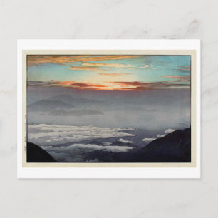 鳳凰山,山宝生，吉田博，ウッドカット ポストカード