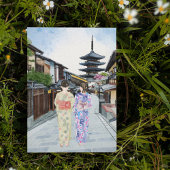 鳳観寺京都日本水彩絵葉書 招待状