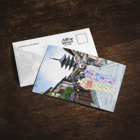 鳳観寺京都日本水彩絵葉書 招待状