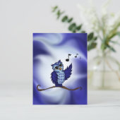 鳴きフクロウ ポストカード (スタンド正面)