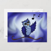 鳴きフクロウ ポストカード (正面/裏面)