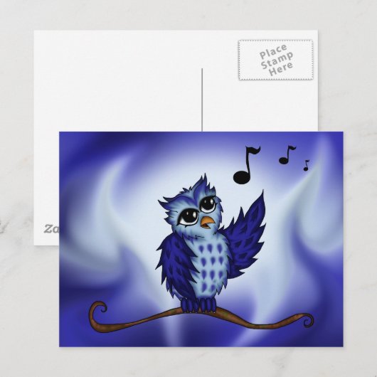 鳴きフクロウ ポストカード (正面/裏面)