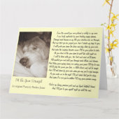 鳴き古した秋田犬の動物の悔やみや弔慰 カード (黄色い花)