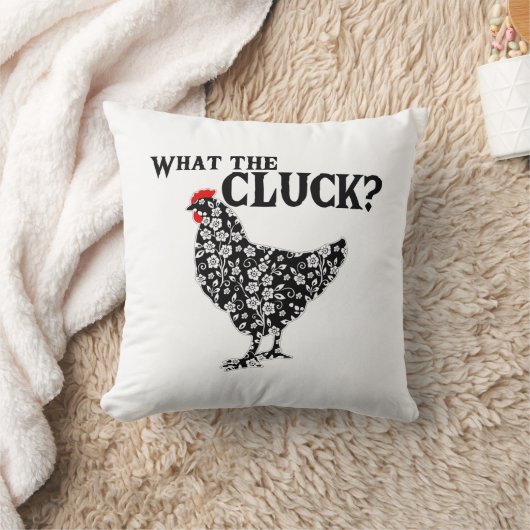 鳴き声の花の白黒の赤の鶏何 クッション (ブランケット)