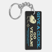 鳴き声を与えて下さい。 ビーガンは行きます! キーホルダー (正面左)