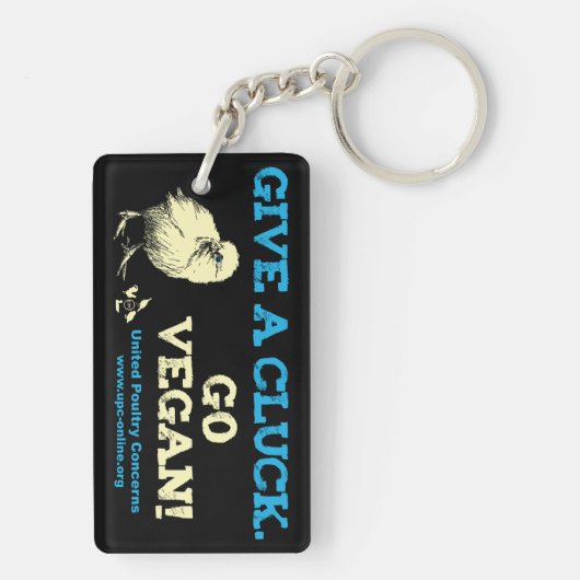鳴き声を与えて下さい。 ビーガンは行きます! キーホルダー (裏面)