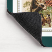 鳴き鳥のためのバイオリンを演奏している黒猫 マウスパッド (コーナー)