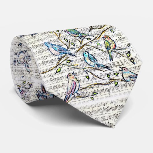鳴き鳥のタイ ネクタイ (ロール)