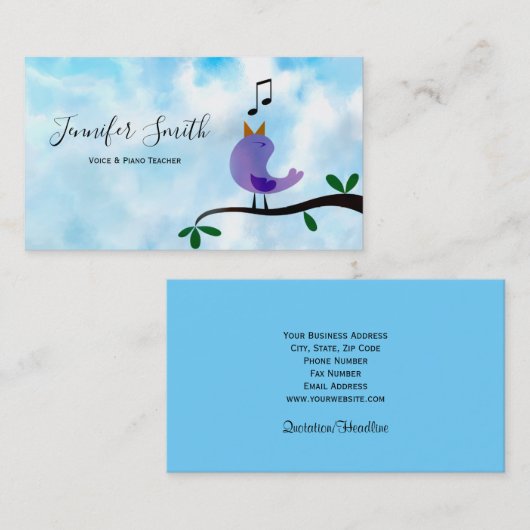 鳴き鳥の先生の名刺 名刺 (正面/裏面)